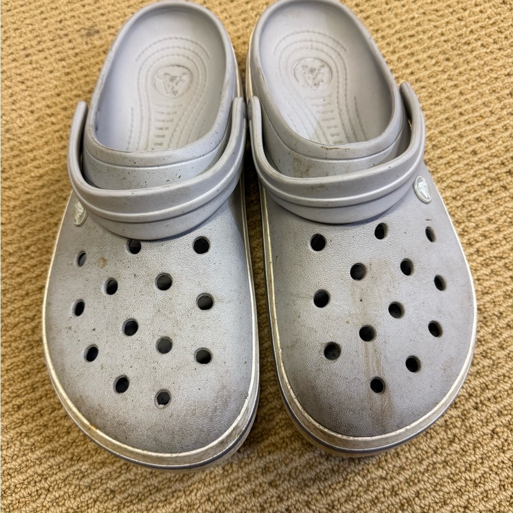 CROCS Gray Slip-On Clogs Size M11